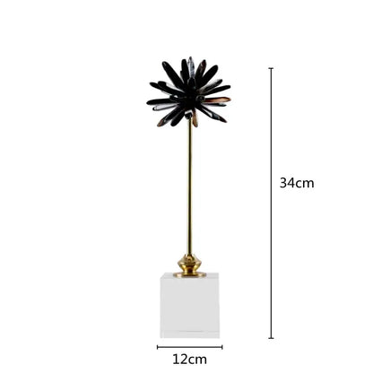 White agate flower home decor figurine living room marble base
