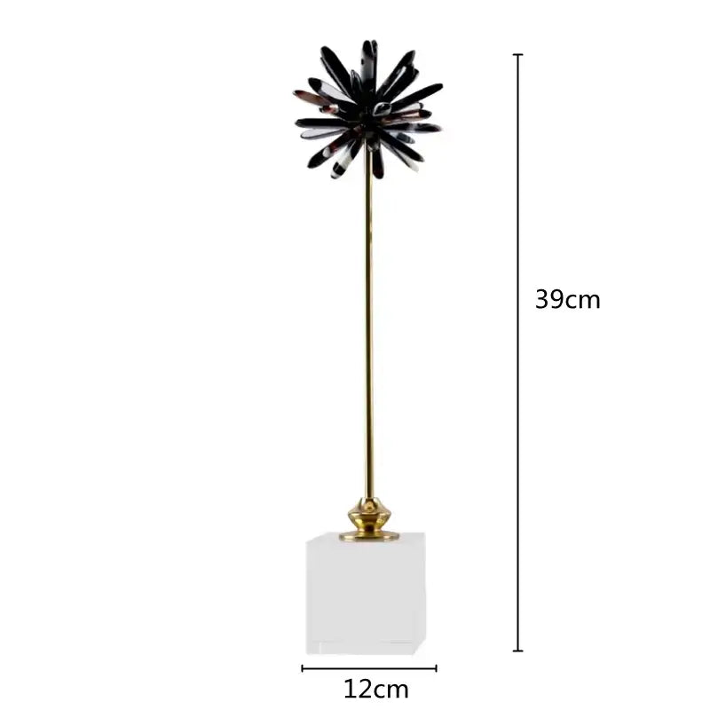 White agate flower home decor figurine living room marble base