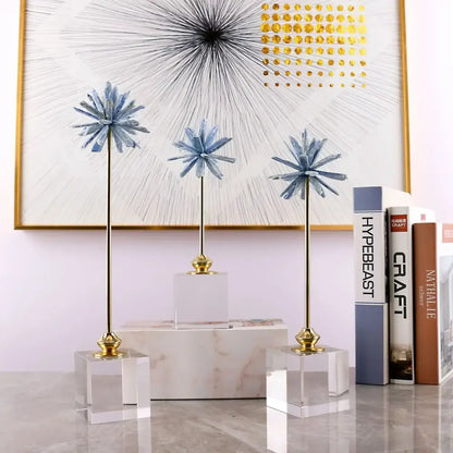 White agate flower home decor figurine living room marble base