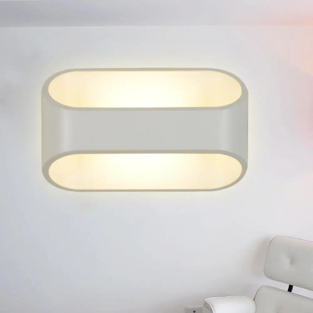 DecorBites™ White Aluminum LED Bathroom Wall Sconce - Contemporary Rectangular Style