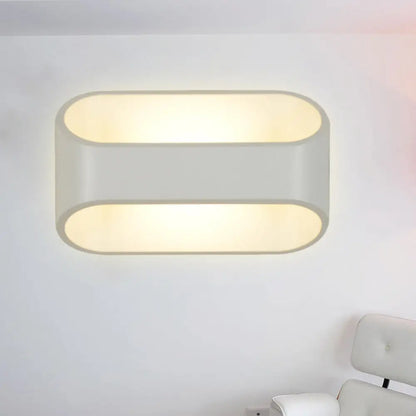 DecorBites™ White Aluminum LED Bathroom Wall Sconce - Contemporary Rectangular Style