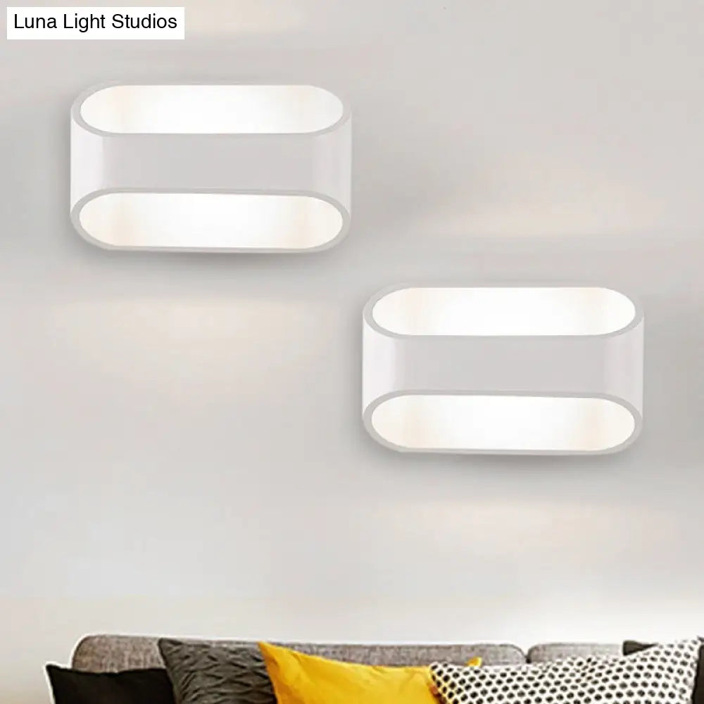 DecorBites™ White Aluminum LED Bathroom Wall Sconce - Contemporary Rectangular Style