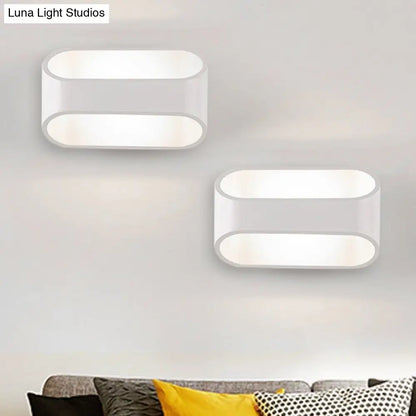 DecorBites™ White Aluminum LED Bathroom Wall Sconce - Contemporary Rectangular Style