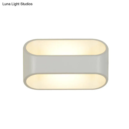 DecorBites™ White Aluminum LED Bathroom Wall Sconce - Contemporary Rectangular Style