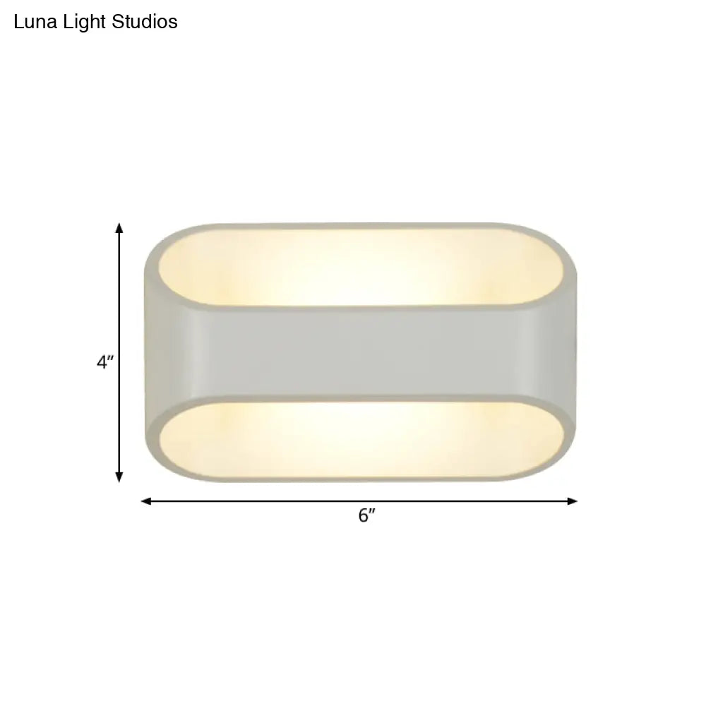 DecorBites™ White Aluminum LED Bathroom Wall Sconce - Contemporary Rectangular Style