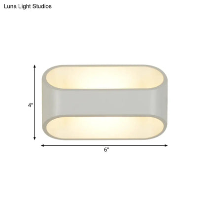 DecorBites™ White Aluminum LED Bathroom Wall Sconce - Contemporary Rectangular Style