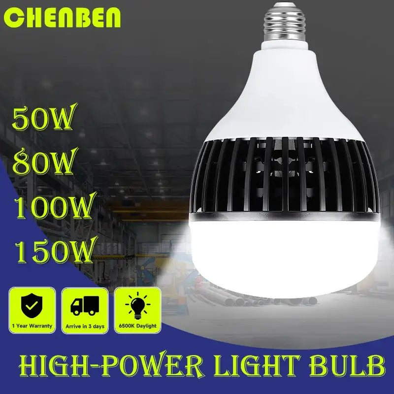 White and black 100w e27 led bulb kitchen high power light