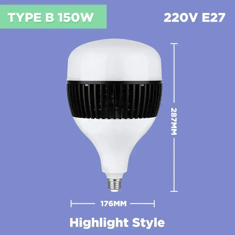 White and black 100w e27 led bulb kitchen high power light