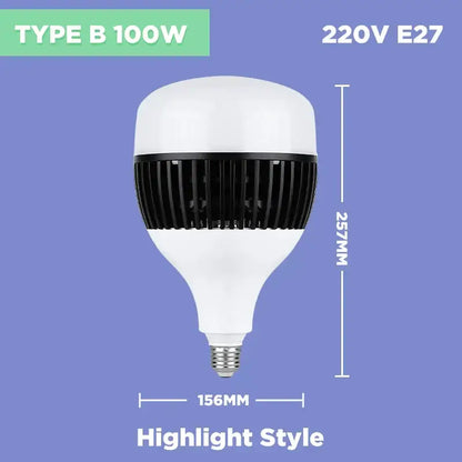 White and black 100w e27 led bulb kitchen high power light