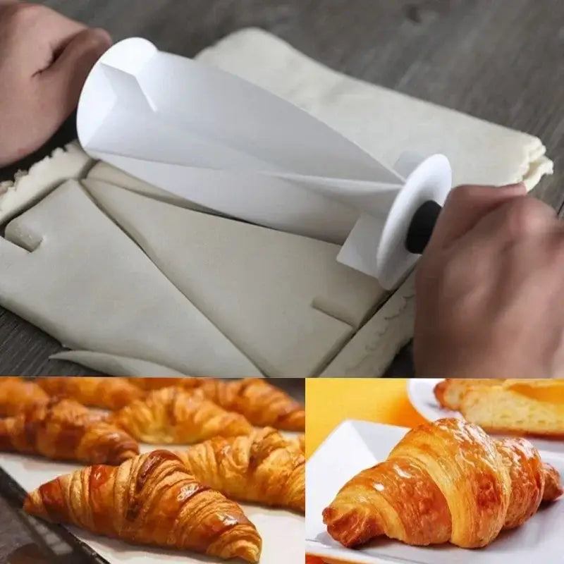 White and black croissant bread wheel cutter kitchen pastry tool