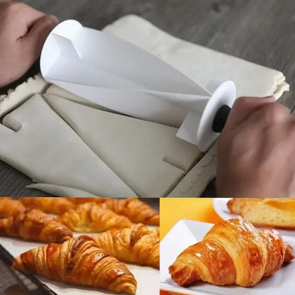 White and black croissant bread wheel cutter kitchen pastry tool