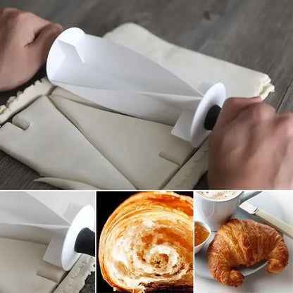White and black croissant bread wheel cutter kitchen pastry tool