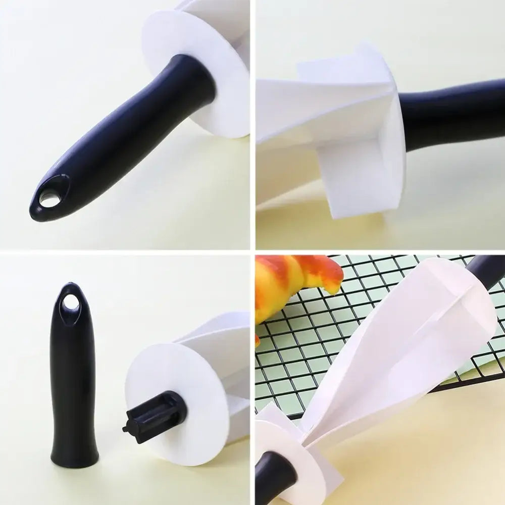 White and black croissant bread wheel cutter kitchen pastry tool