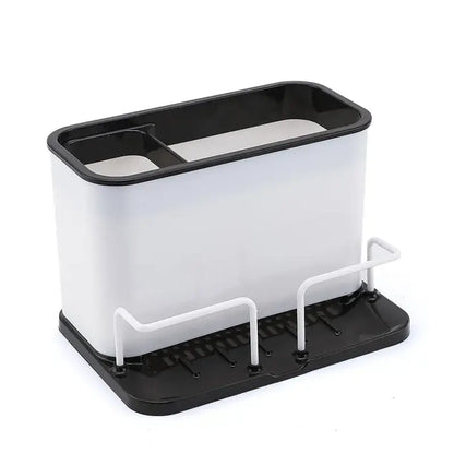 White and black double grid cutlery organizer kitchen utensil holder
