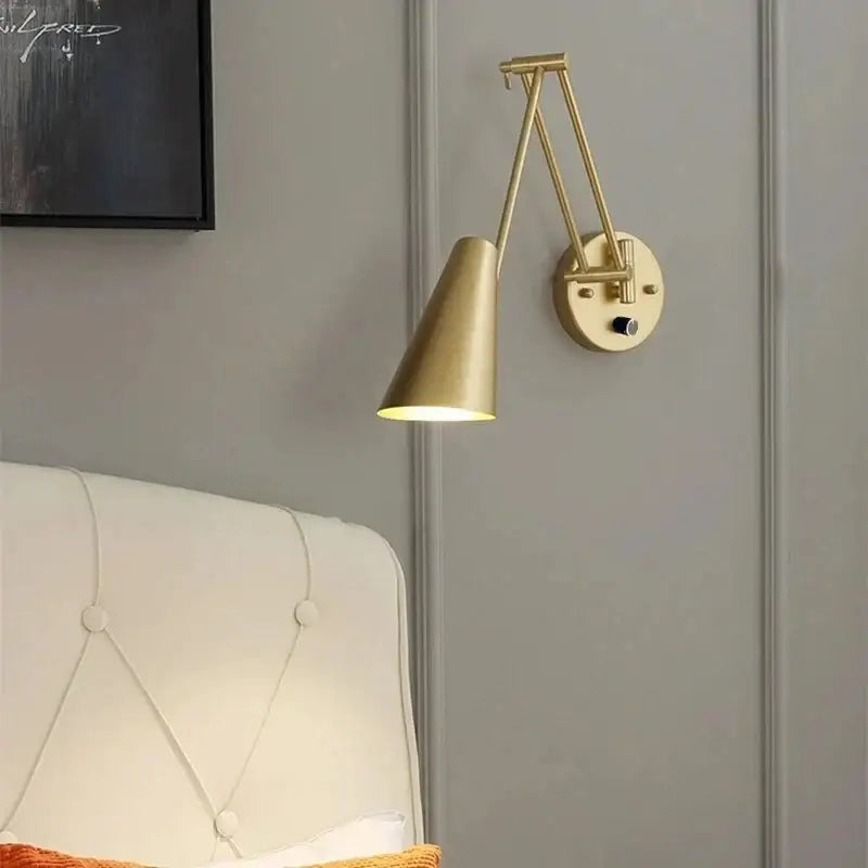 White and brass astronaut wall sconces bedroom wall lamp