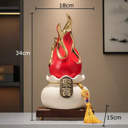 White and gold ceramic lucky cat feng shui ornament living room decor