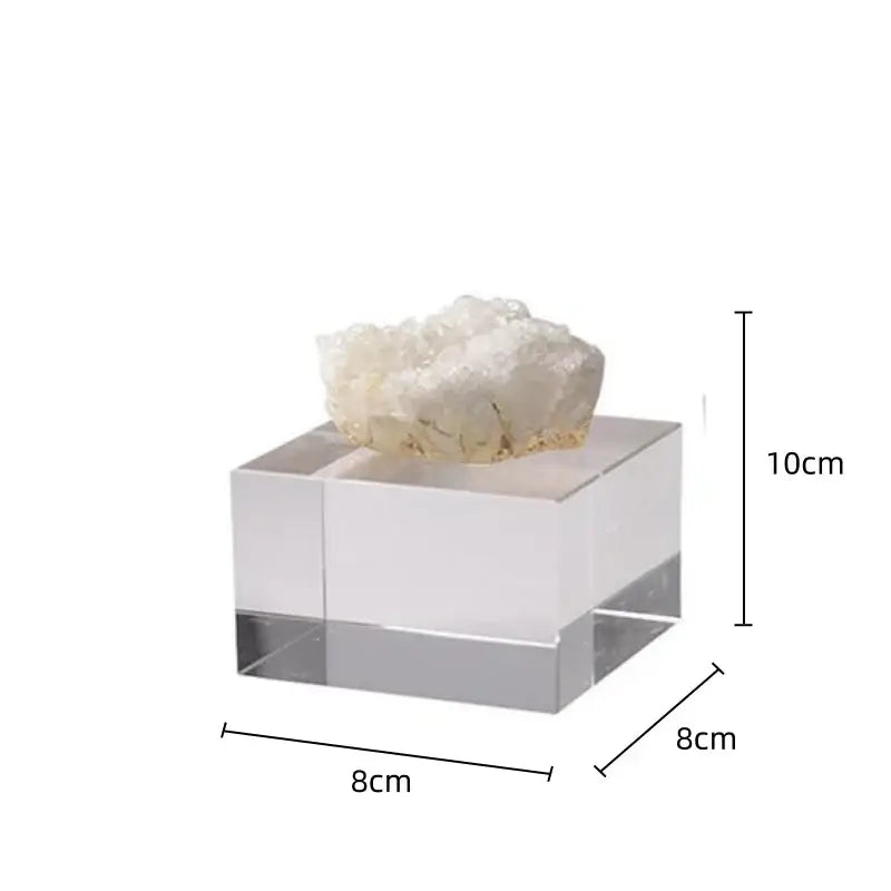 White and gold crystal coralline ornaments living room decor