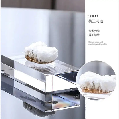 White and gold crystal coralline ornaments living room decor