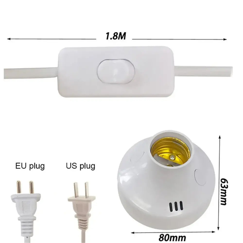 White and gold e27 led lamp base with remote – bedroom timer socket