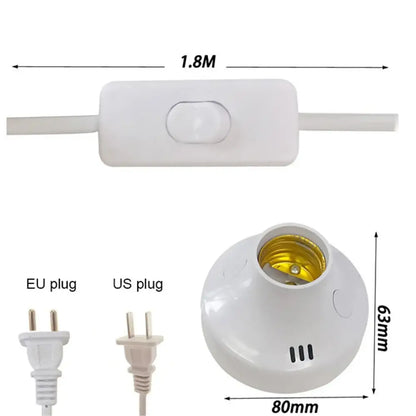 White and gold e27 led lamp base with remote – bedroom timer socket