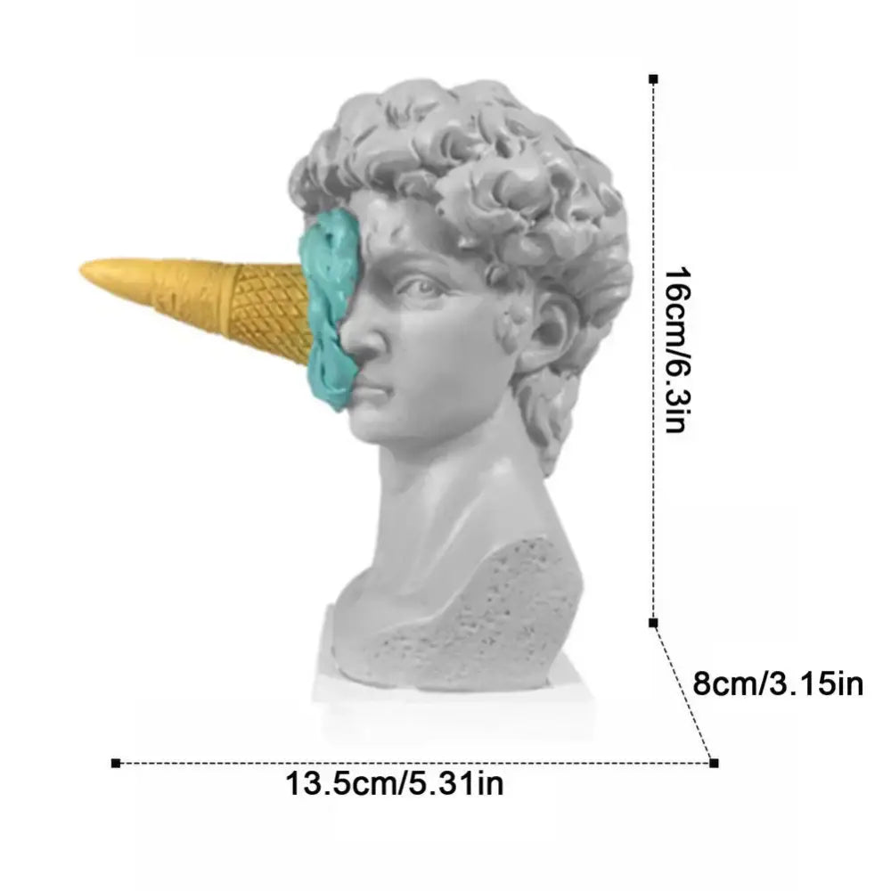 White and gold ice cream horse head sculpture office decor