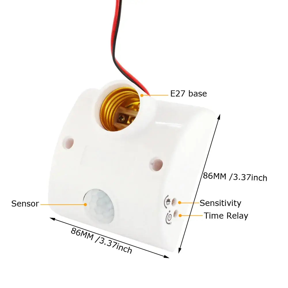White and gold infrared motion sensor lamp holder bedroom light