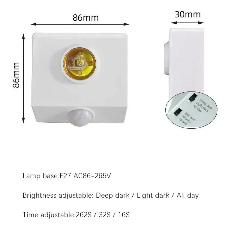 White and gold infrared motion sensor lamp holder bedroom light