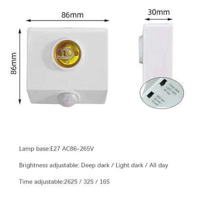 White and gold infrared motion sensor lamp holder bedroom light