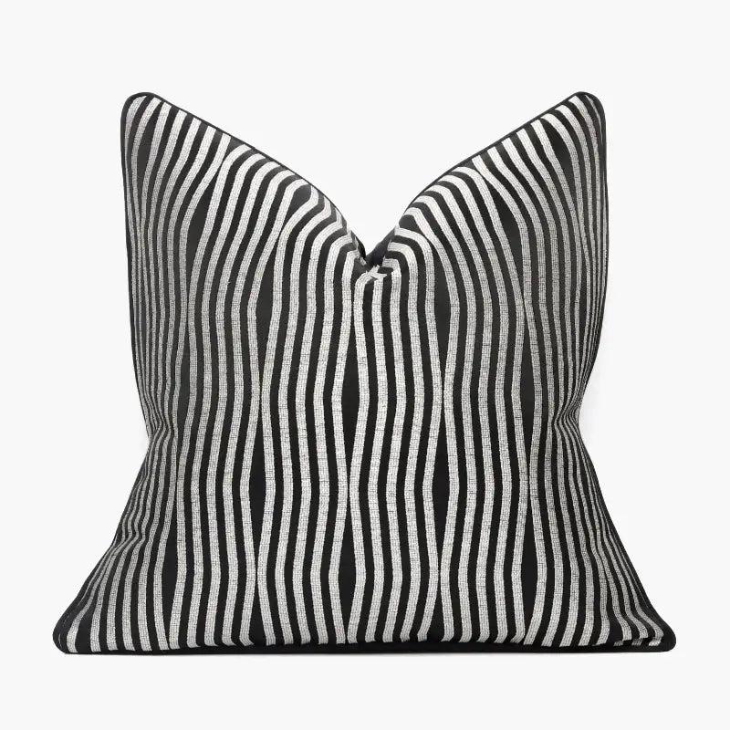 White and gold jacquard luxury cushion cover for living room