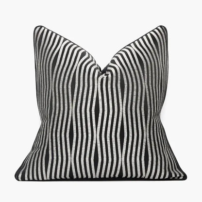 White and gold jacquard luxury cushion cover for living room