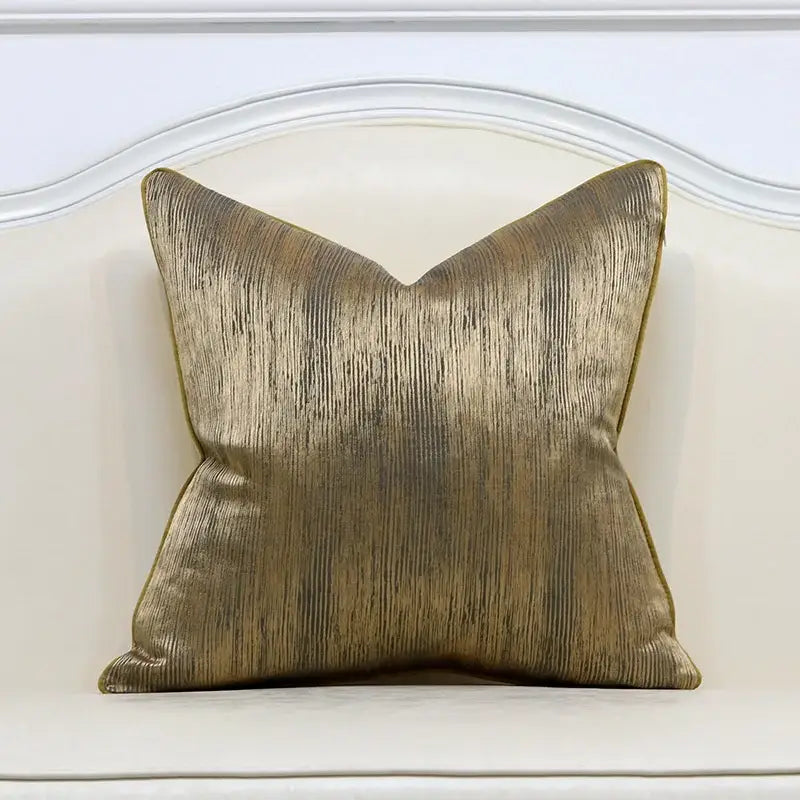 White and gold jacquard luxury cushion cover for living room