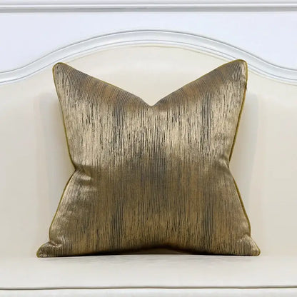 White and gold jacquard luxury cushion cover for living room