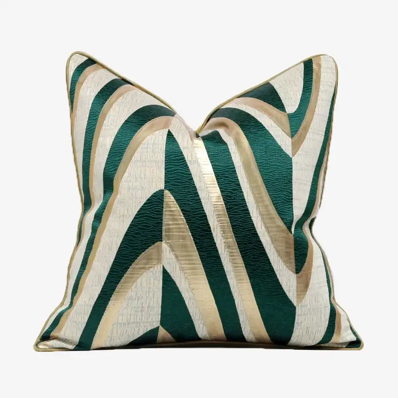 White and gold jacquard luxury cushion cover for living room