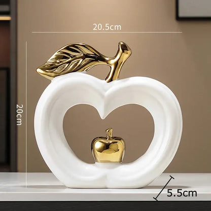 White and gold pear ceramic desk ornament living room decor