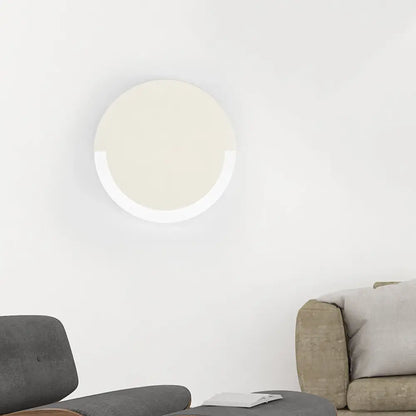 DecorBites™ White and Gold Round Acrylic LED Wall Sconce for Bedroom - Warm/White Light