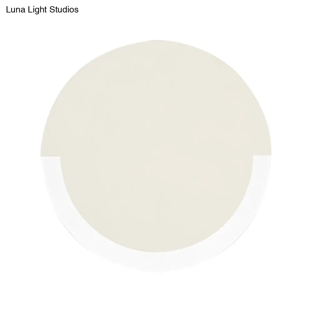 DecorBites™ White and Gold Round Acrylic LED Wall Sconce for Bedroom - Warm/White Light