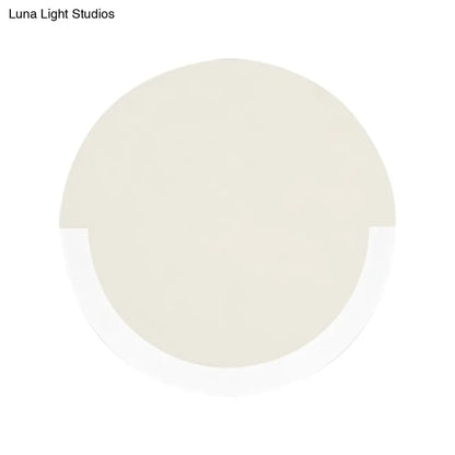 DecorBites™ White and Gold Round Acrylic LED Wall Sconce for Bedroom - Warm/White Light