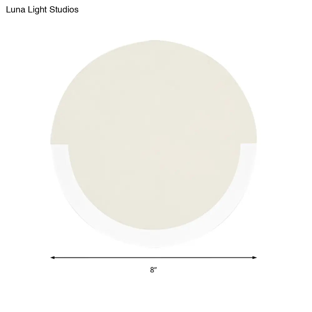 DecorBites™ White and Gold Round Acrylic LED Wall Sconce for Bedroom - Warm/White Light