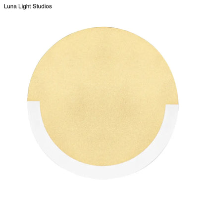 DecorBites™ White and Gold Round Acrylic LED Wall Sconce for Bedroom - Warm/White Light