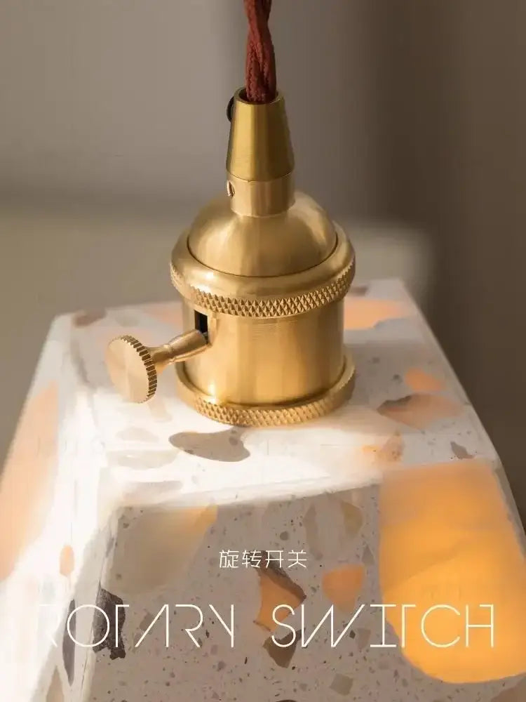 White and gold terrazzo cement marble chandelier for dining room