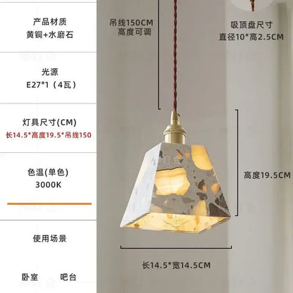 White and gold terrazzo cement marble chandelier for dining room