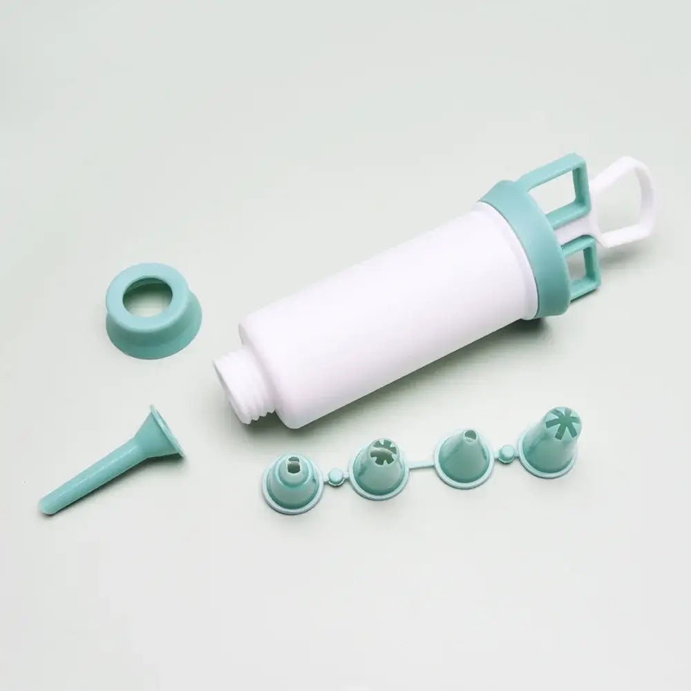 White and gray cake cream decorating gun kitchen pastry syringe set