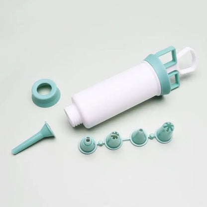 White and gray cake cream decorating gun kitchen pastry syringe set