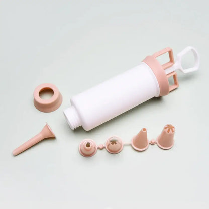 White and gray cake cream decorating gun kitchen pastry syringe set