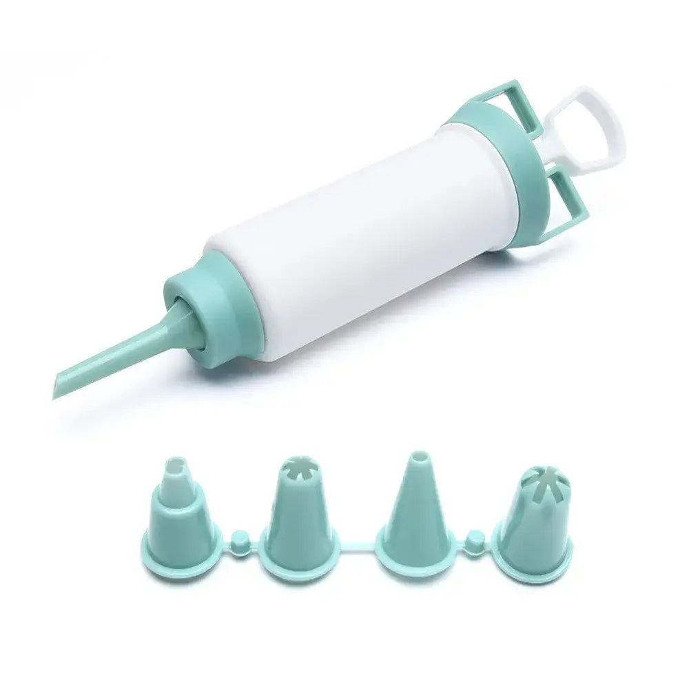 White and gray cake cream decorating gun kitchen pastry syringe set