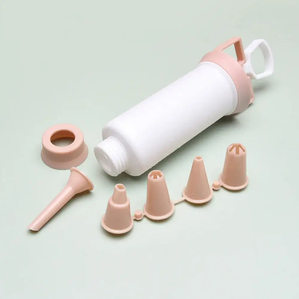 White and gray cake cream decorating gun kitchen pastry syringe set