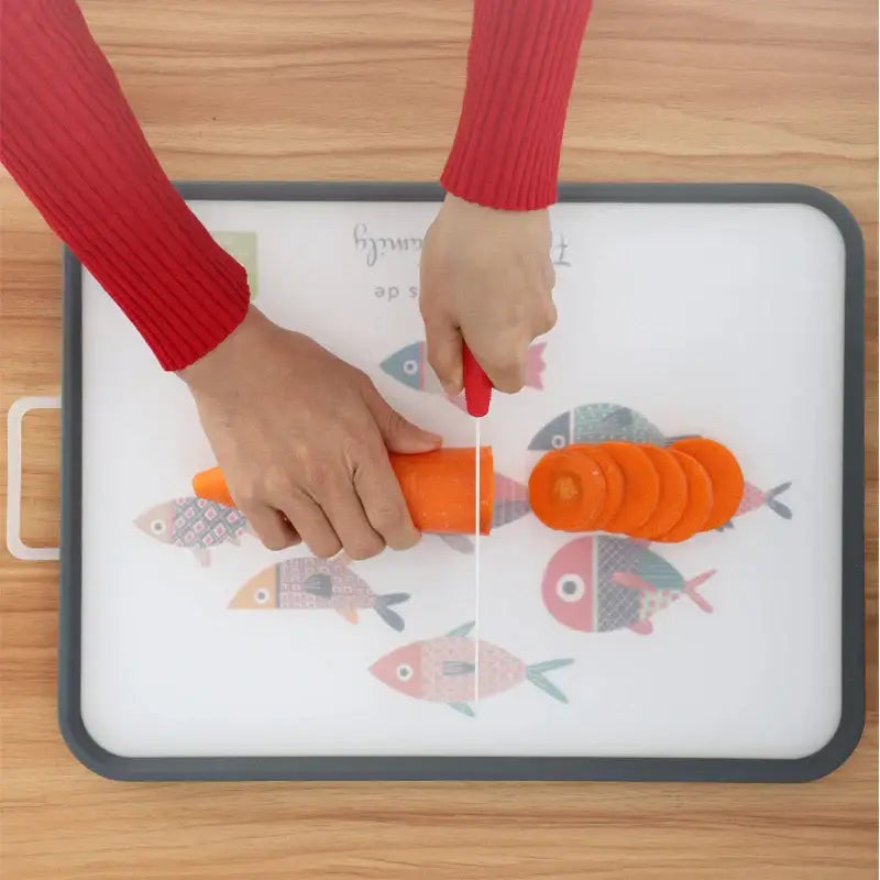 White and gray fish design cutting board kitchen chopping block