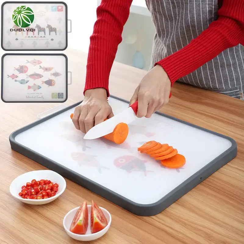 White and gray fish design cutting board kitchen chopping block