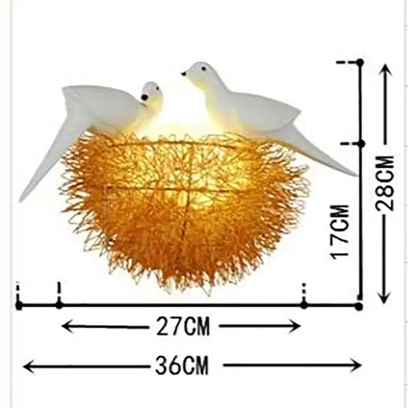 White and orange bird nest led wall lamp bedroom decorative light