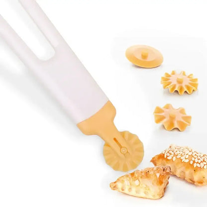 White and orange dough roller cutter kitchen decorative pastry tool